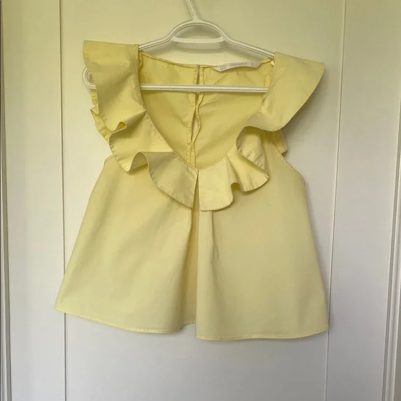 Zara Yellow Ruffle Top - Picture 3 of 4